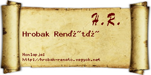 Hrobak Renátó névjegykártya